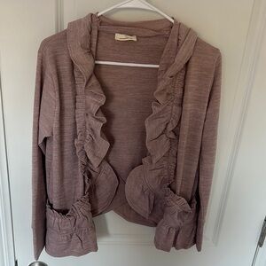 Cynthia Rowley Mauve Ruffle Sweater